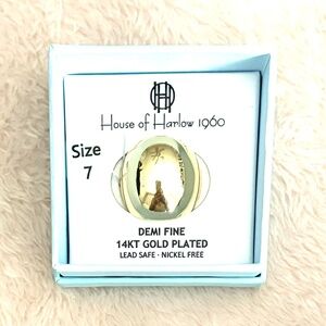 House of Harlow 1960 Gold Statement Ring